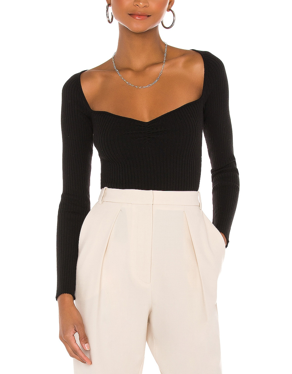 Majorelle Ribbed Black Salone Sweater Size S